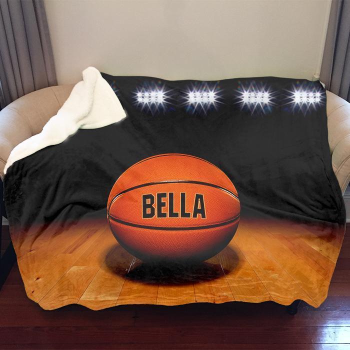 Basketball Personalized Sherpa Blanket Basketball Personalized Sherpa Blanket
