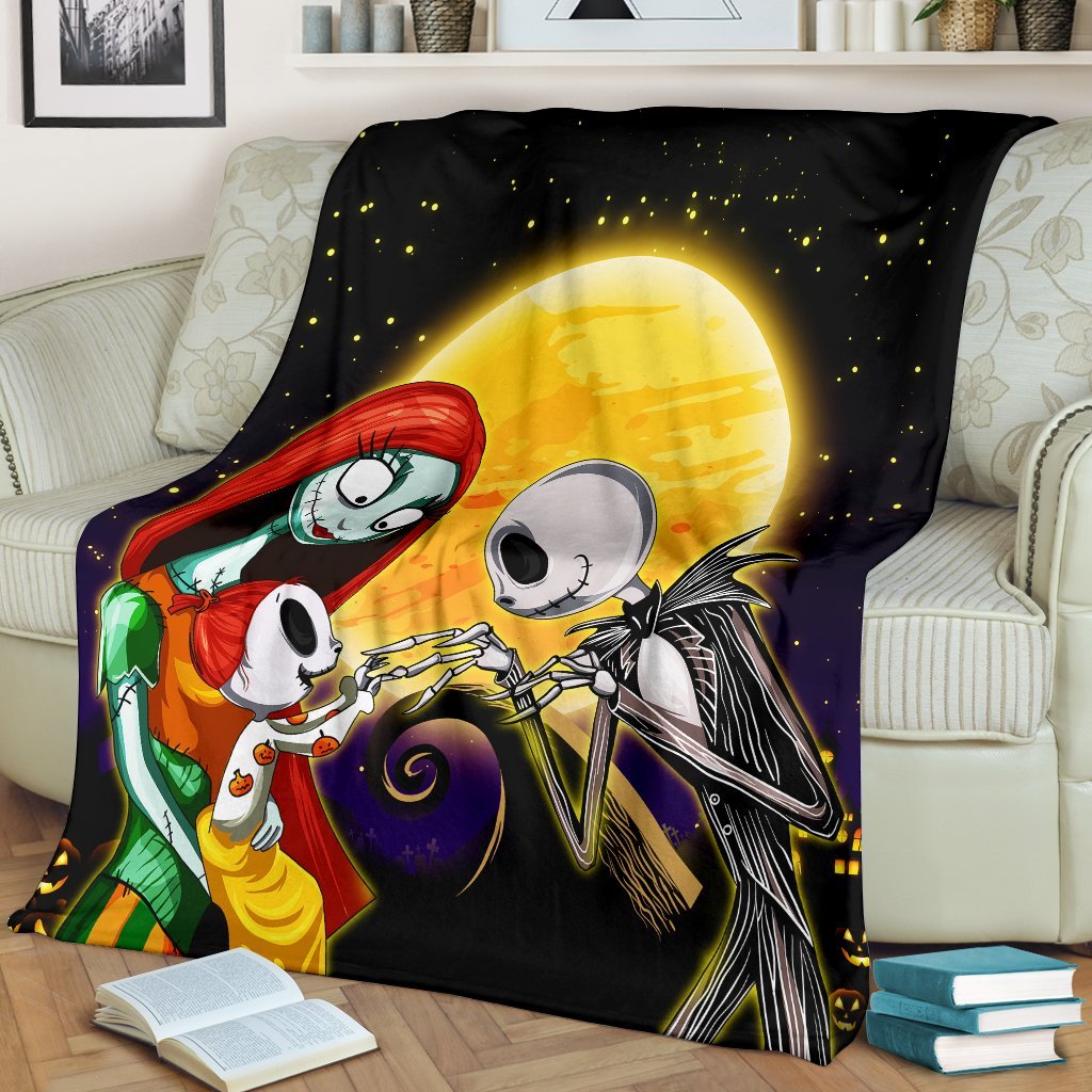 Jack Skellington And Sally Family Premium Blanket Jack Skellington And Sally Family Premium Blanket
