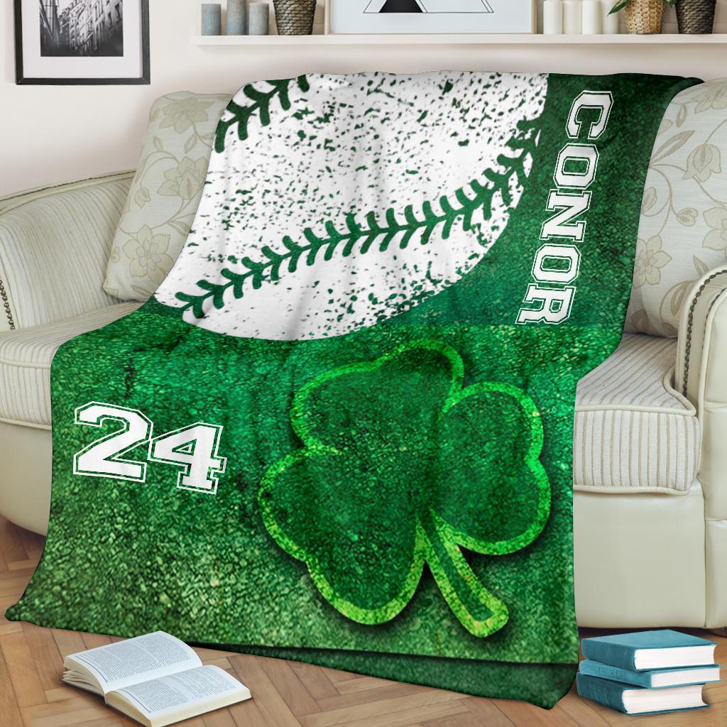 Baseball Shamrock Blanket Baseball Shamrock Blanket