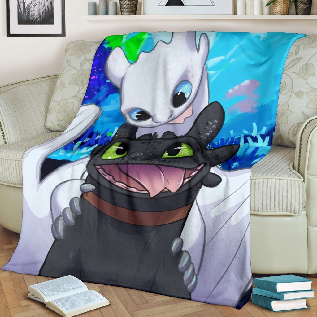 Toothless And Light Fury Premium Blanket Toothless And Light Fury Premium Blanket
