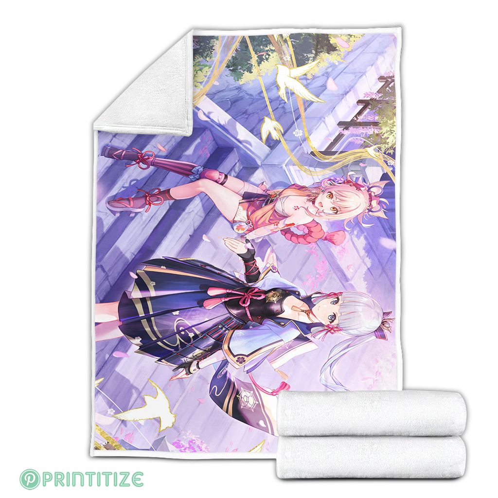 Genshin Impact Ayaka And Yoimiya Blanket Genshin Impact Ayaka And Yoimiya Blanket