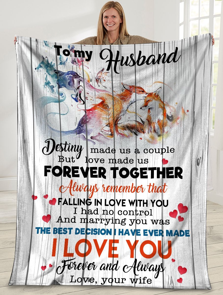 To My Husband Destiny Made Us A Couple Red Fox Ultra Soft Cozy Plush Fleece Blanket To My Husband Destiny Made Us A Couple Red Fox Ultra Soft Cozy Plush Fleece Blanket