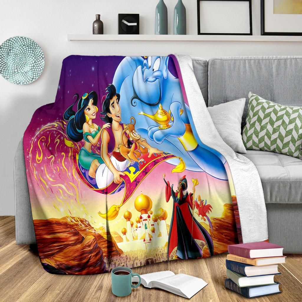 ALADDIN WALT DISNEY FLEECE BLANKET GIFT FOR FAN ALADDIN WALT DISNEY FLEECE BLANKET GIFT FOR FAN
