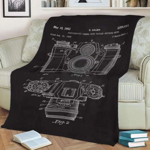 1962 CAMERA PATENT ART BEST SELLER FLEECE BLANKET GIFT FOR FAN 1962 CAMERA PATENT ART BEST SELLER FLEECE BLANKET GIFT FOR FAN