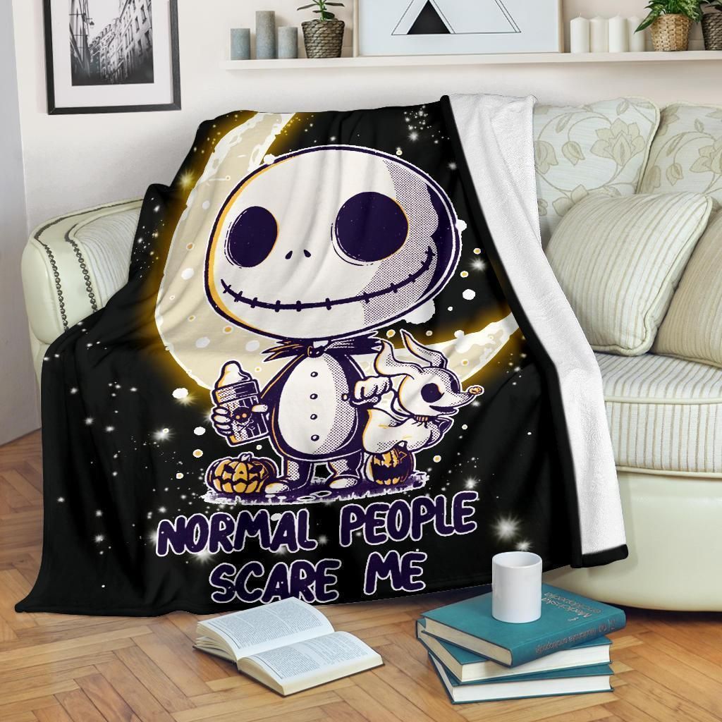 BABY JACK SKELLINGTON NORMAL PEOPLE SCARE ME FLEECE BLANKET GIFT FOR FAN BABY JACK SKELLINGTON NORMAL PEOPLE SCARE ME FLEECE BLANKET GIFT FOR FAN