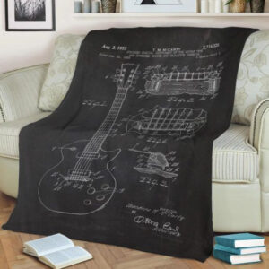 1953 ELECTRIC GUITAR-PATENT DRAWING FLEECE BLANKET GIFT FOR FAN