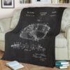 1962 SNARE DRUM-PATENT DRAW FLEECE BLANKET GIFT FOR FAN