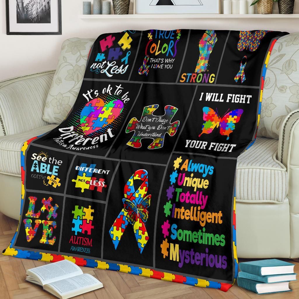 AUTISM AWARENESS IT’S OK TO BE DIFFERENT FLEECE BLANKET AUTISM AWARENESS IT’S OK TO BE DIFFERENT FLEECE BLANKET