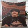 So Cute Kim Taehyung V BTS Thank You For The Memories Gifts Lover Blanket
