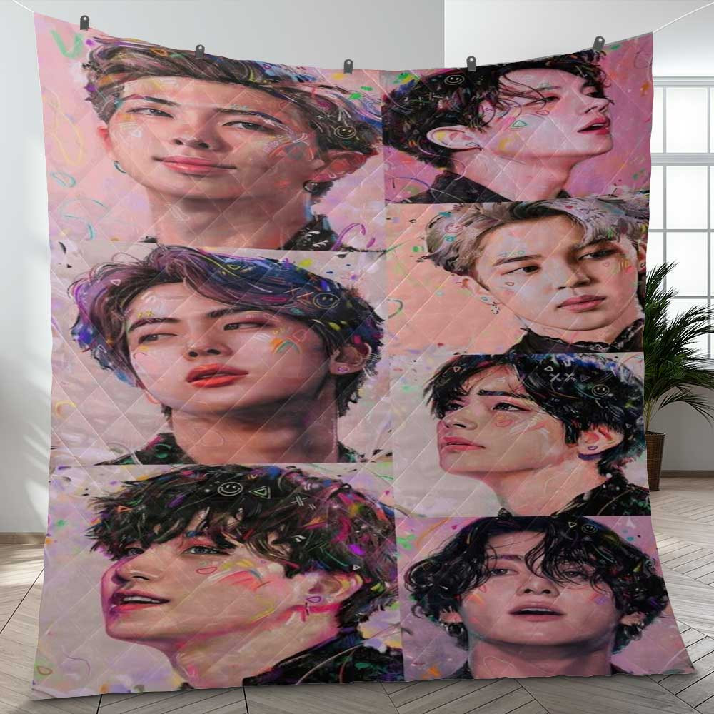 BTS Fanart Film All Members Jungkook Rap Monster Thank You For The Memories Ver10 Christmas Gift Lover Blanket BTS Fanart Film All Members Jungkook Rap Monster Thank You For The Memories Ver10 Christmas Gift Lover Blanket