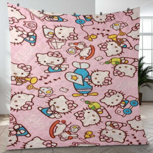 Lovely Pink Hello Kitty Ver2 Christmas Gift Lover Blanket