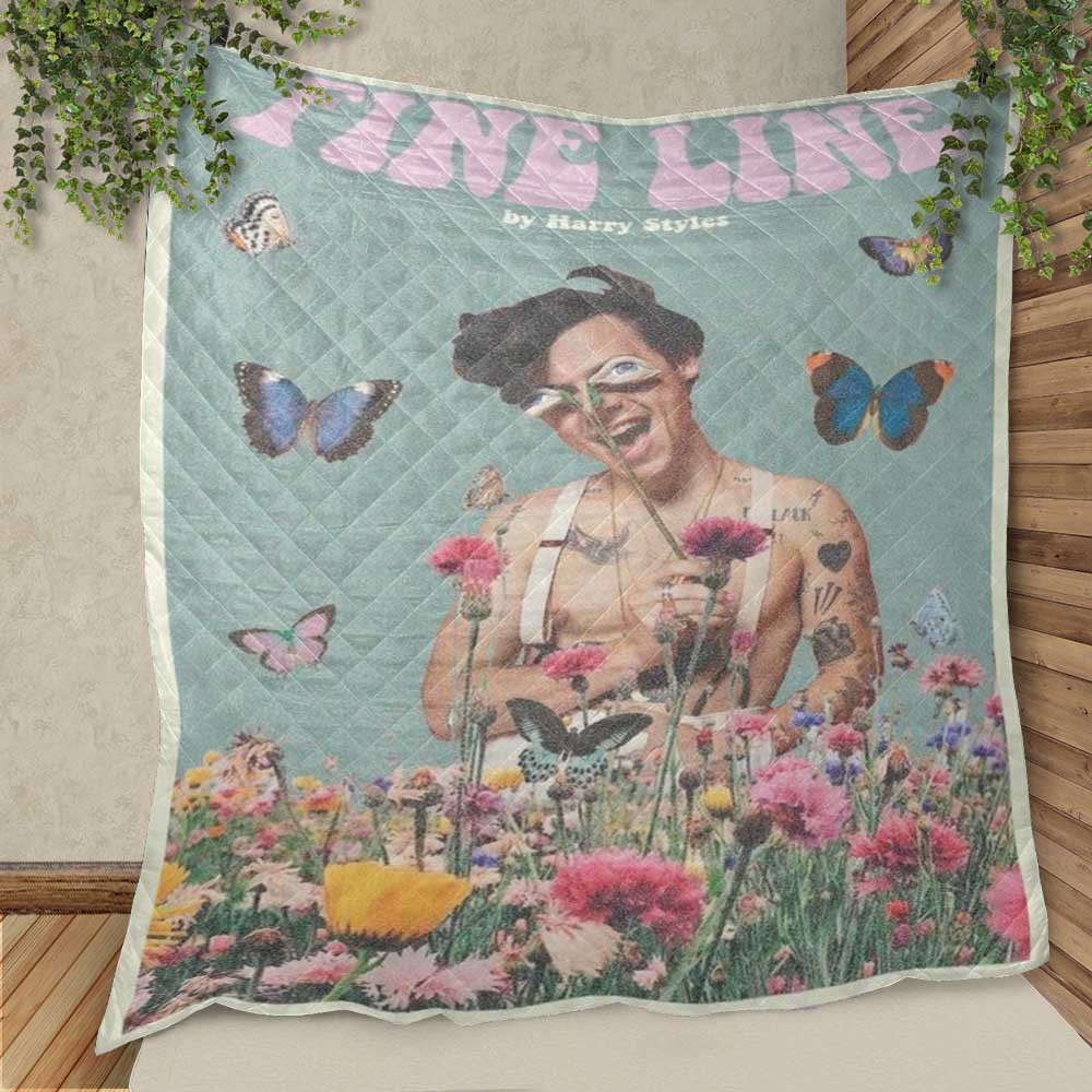 Harry Styles Fine Line Pink Flower Butterfly Thank You For The Memories Christmas Gifts Lover Blanket Harry Styles Fine Line Pink Flower Butterfly Thank You For The Memories Christmas Gifts Lover Blanket