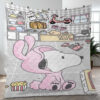 Cute Snoopy Love Pink Peanuts Cartoon Christmas Gifts Lover Blanket
