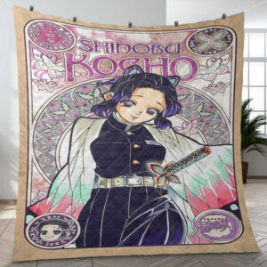 Cute Kochou Shinobu Kimetsu no Yaiba Anime A123 Gifts Lover Blanket