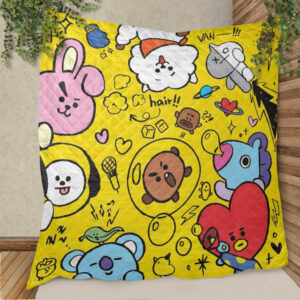 BTS BT21 Bangtan Army Fan Art Cartoon So Cute Gift Lover Blanket