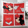 Happy Valentine’s Day Sweet Love Of Mickey Couple Cartoon Disney Gift Lover Blanket