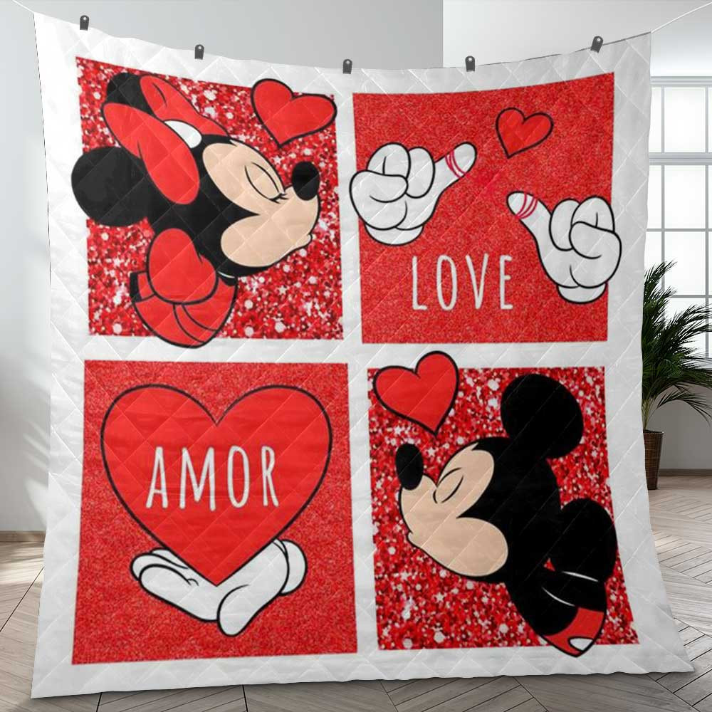 Happy Valentine’s Day Sweet Love Of Mickey Couple Cartoon Disney Gift Lover Blanket Happy Valentine’s Day Sweet Love Of Mickey Couple Cartoon Disney Gift Lover Blanket