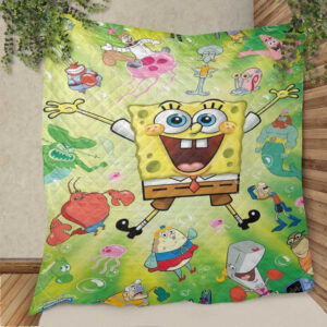 Funny Spongebob With Friend Cartoon Gifts Lover Blanket