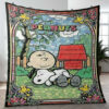 Funny Snoopy Charlie Brown Peanuts Cartoon Gift Fan Blanket
