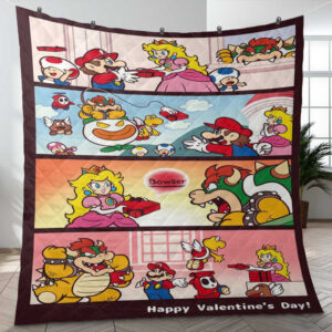 Happy Valentine’s Day Super Mario Lucky Game Ver2 Gift Lover Blanket