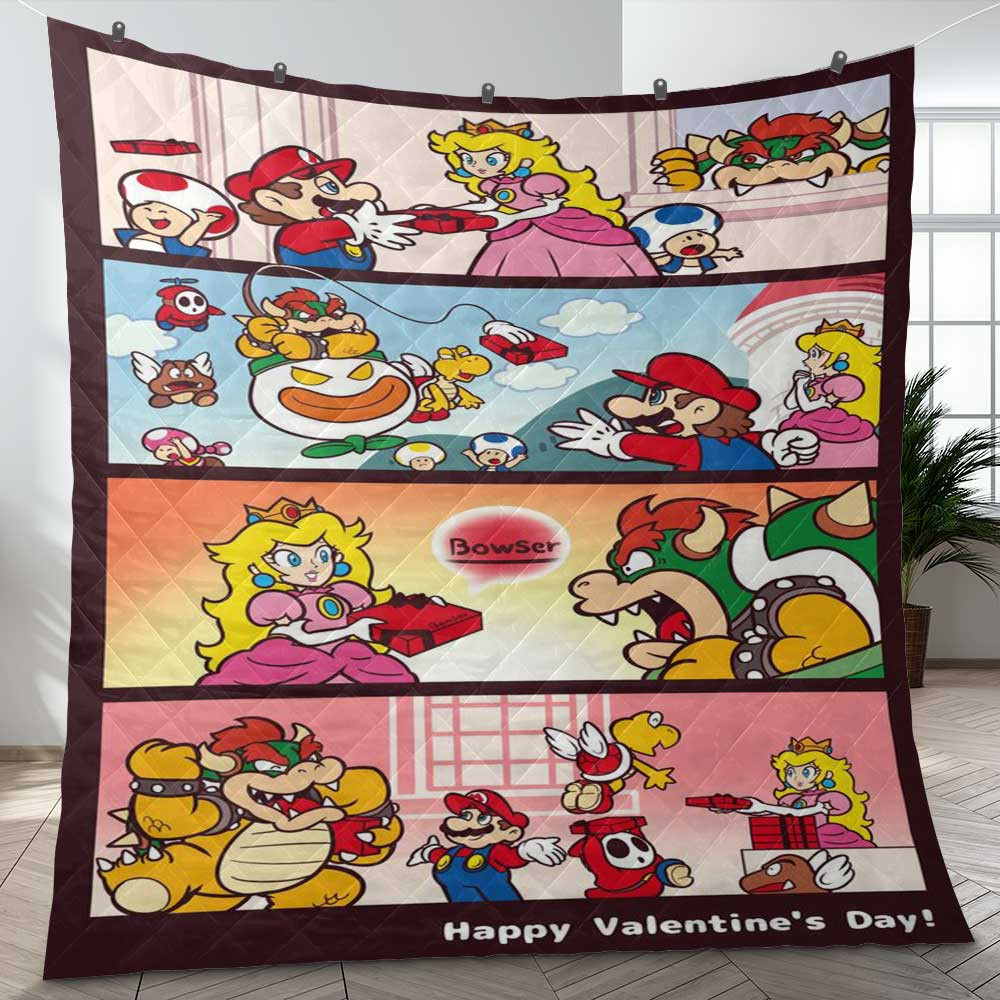 Happy Valentine’s Day Super Mario Lucky Game Ver2 Gift Lover Blanket Happy Valentine’s Day Super Mario Lucky Game Ver2 Gift Lover Blanket