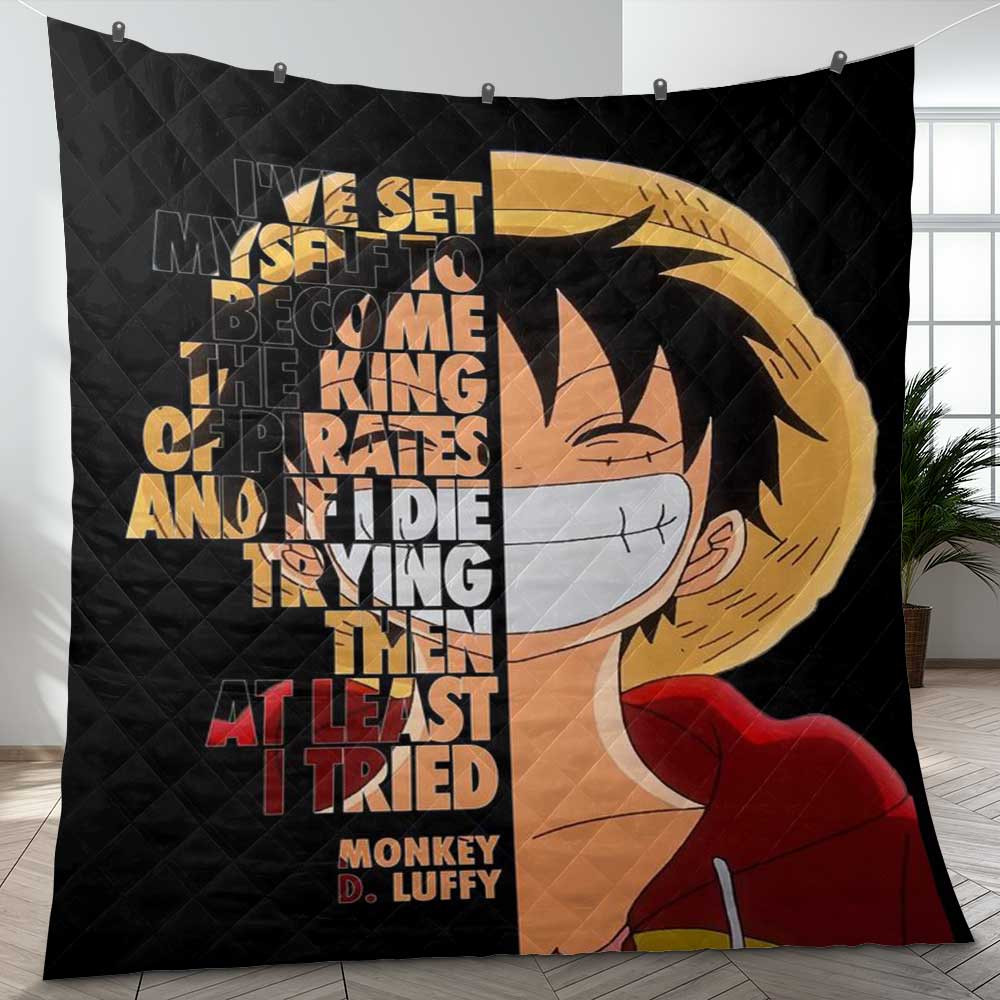 Cute Monkey D.Luffy One Piece Anime Quotes Gifts Lover Blanket Cute Monkey D.Luffy One Piece Anime Quotes Gifts Lover Blanket