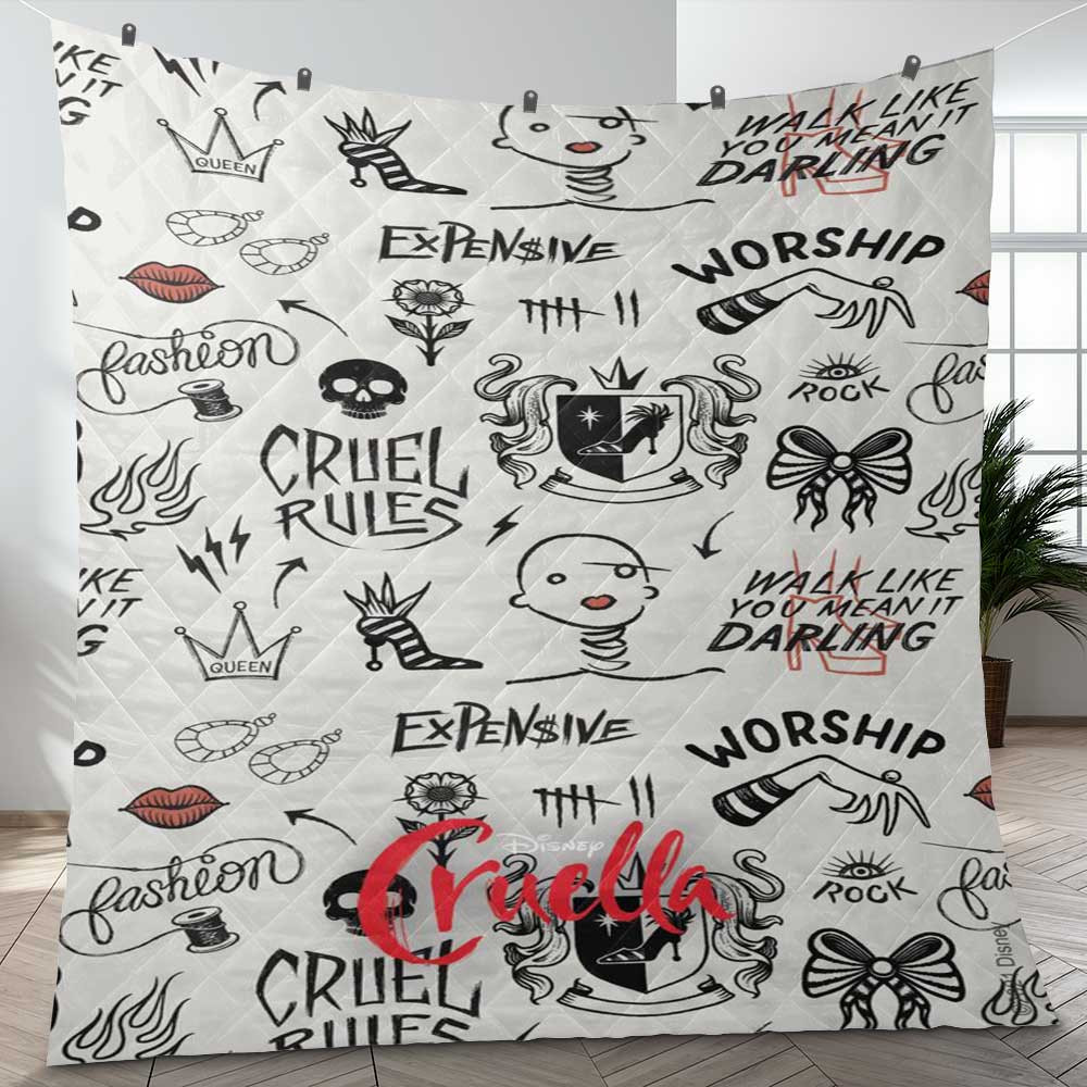 Cruella De Ville Art Film 101 Dalmatians Disney Items Gifts Lover Blanket Cruella De Ville Art Film 101 Dalmatians Disney Items Gifts Lover Blanket