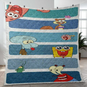 Funny Spongebob With Friend Cartoon Ver2 Gifts Lover Blanket