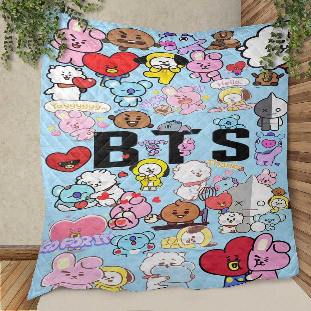BTS BT21 Bangtan Army Fan Art Cartoon So Cute Say Hello Gift Lover Blanket BTS BT21 Bangtan Army Fan Art Cartoon So Cute Say Hello Gift Lover Blanket