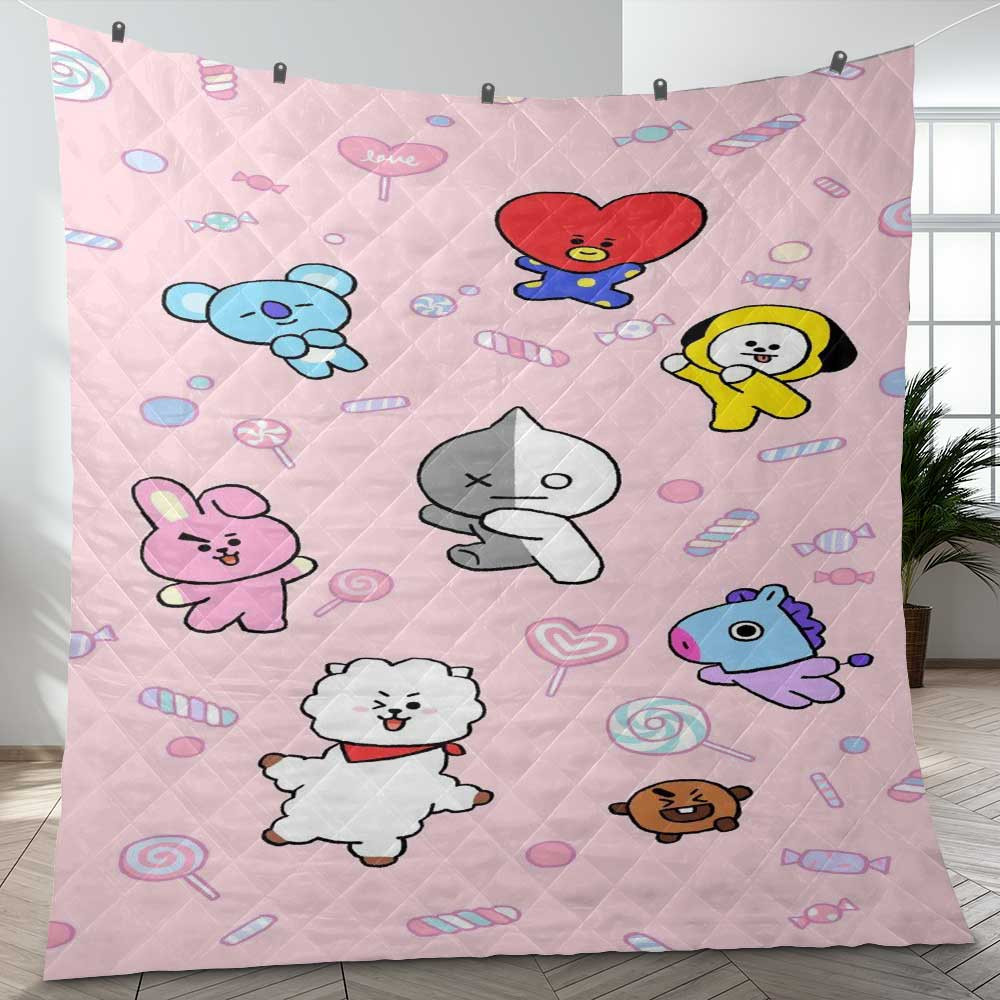 BTS BT21 Bangtan Army Fan Art Cartoon So Cute Ver20 Gift Lover Blanket BTS BT21 Bangtan Army Fan Art Cartoon So Cute Ver20 Gift Lover Blanket