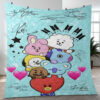 BTS BT21 Bangtan Army Fan Art Cartoon So Cute Signature Ver23 Gift Lover Blanket