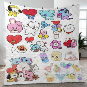 BTS BT21 Bangtan Army Fan Art Cartoon So Cute Ver25 Gift Lover Blanket