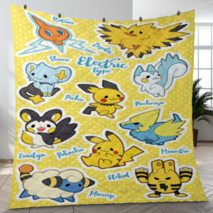 Electric Type Pokemon Sticker 2 Gift Lover Blanket