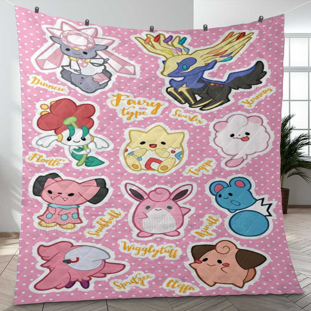Fairy Type Pokemon Sticker 3 Gift Lover Blanket Fairy Type Pokemon Sticker 3 Gift Lover Blanket