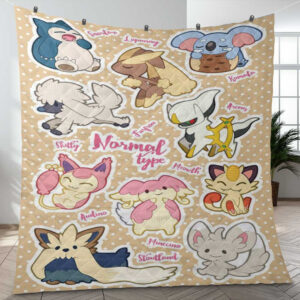 Normal Type Pokemon Sticker 9 Gift Lover Blanket