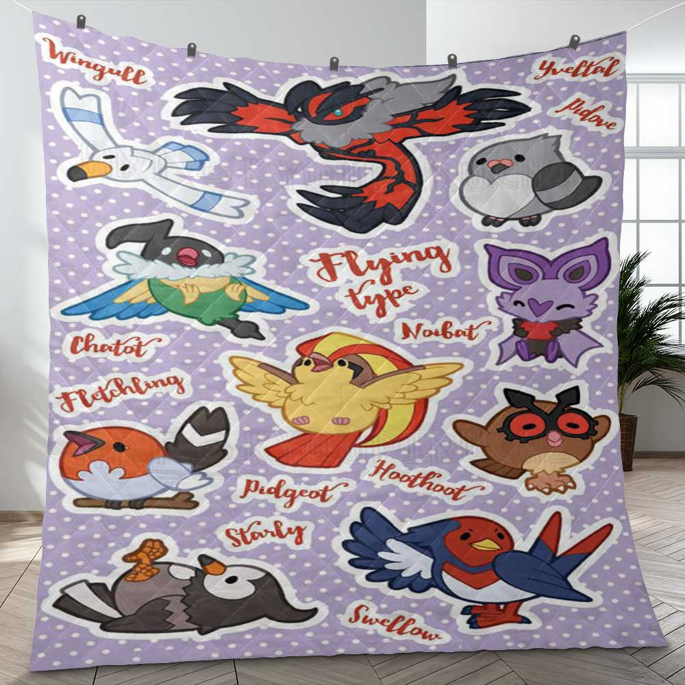 Flying Type Pokemon Sticker 19 Gift Lover Blanket Flying Type Pokemon Sticker 19 Gift Lover Blanket