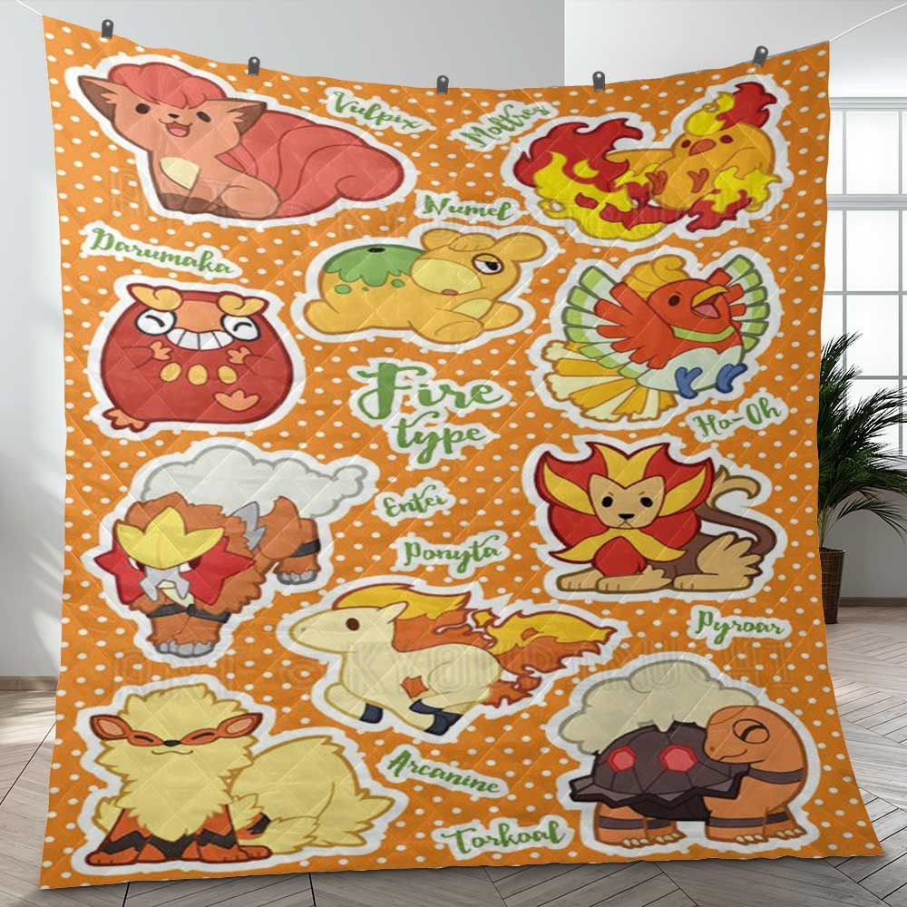 Fire Type Pokemon Sticker 22 Gift Lover Blanket Fire Type Pokemon Sticker 22 Gift Lover Blanket