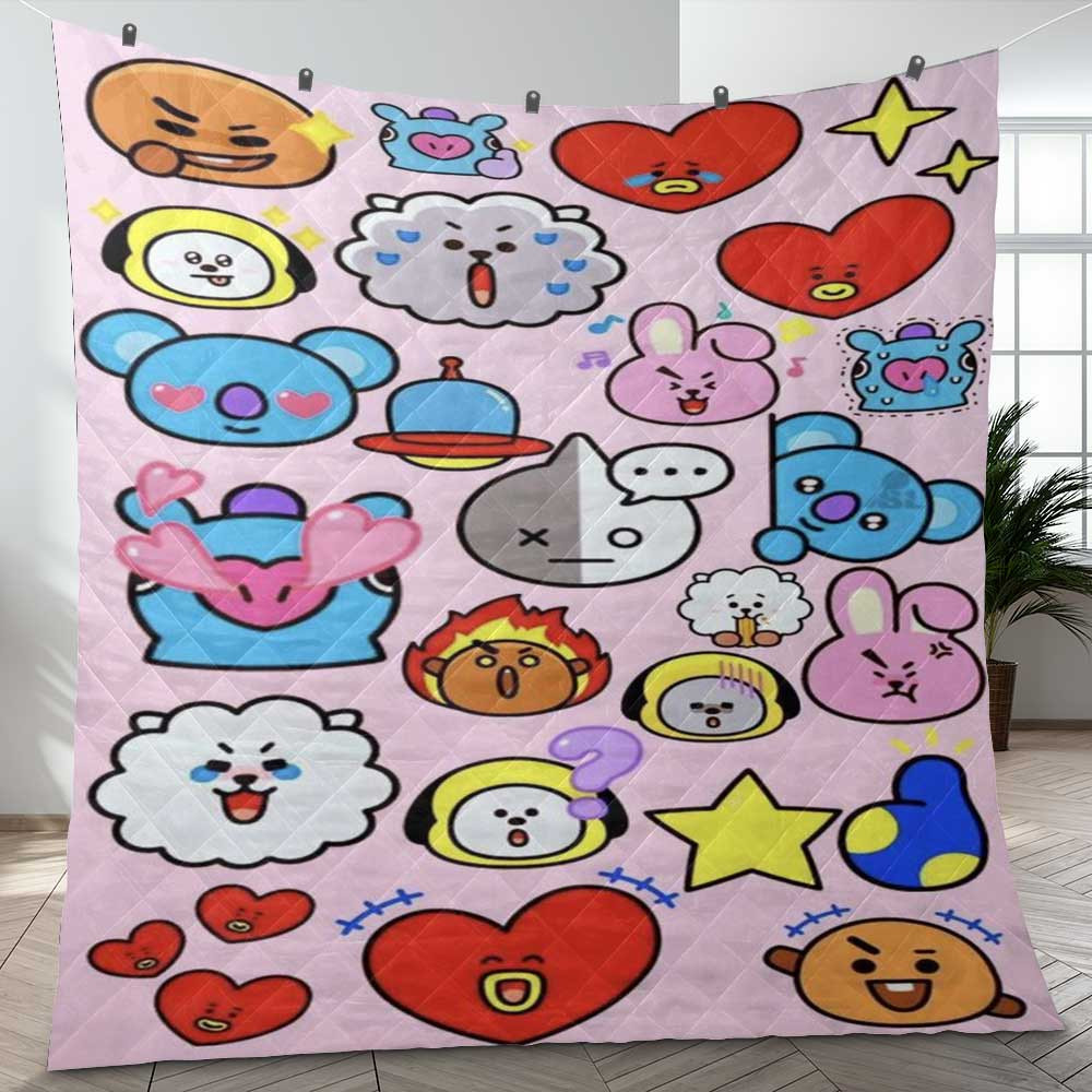 BTS BT21 Bangtan Army Fan Art Cartoon So Cute Ver26 Gift Lover Blanket BTS BT21 Bangtan Army Fan Art Cartoon So Cute Ver26 Gift Lover Blanket