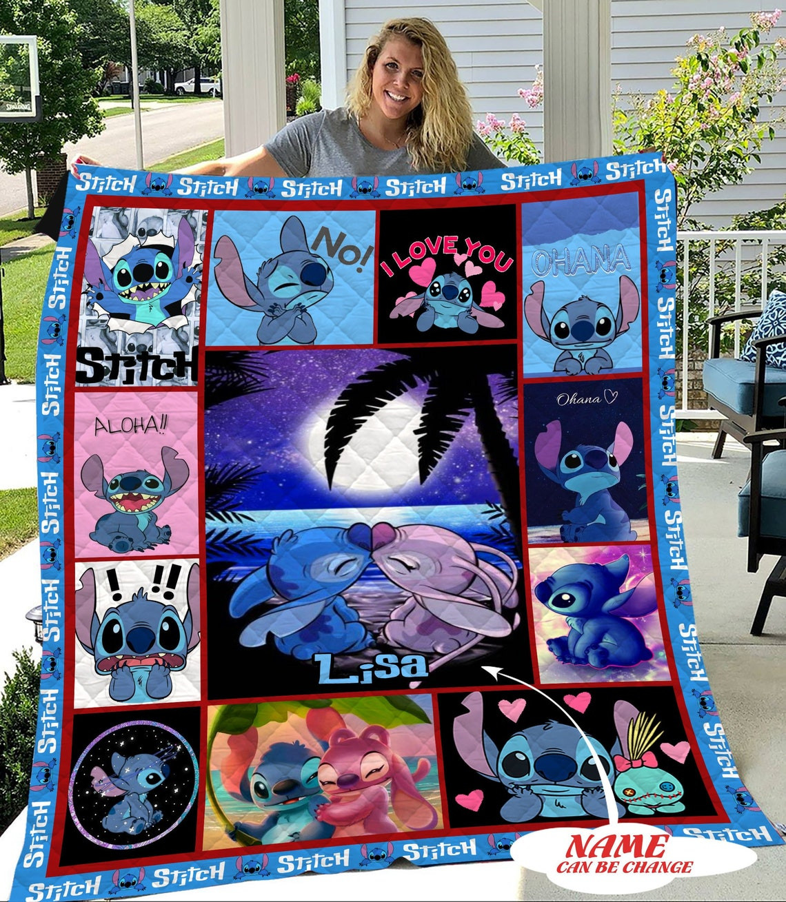 Personalized Stitch Custom Name Blanket Personalized Stitch Custom Name Blanket