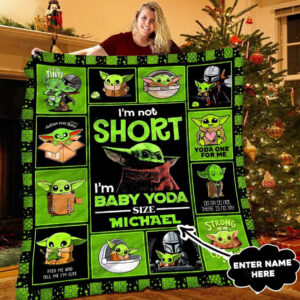 Personalized Baby Yoda Custom Name Blanket