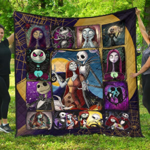 Nightmare Before Christmas Blanket Custom Jack And Sally Couple Anniversary Gifts