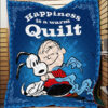 Cartoon Character Snoopy Happiness Is A Warm Blanket Quilt Fan Made All Season 3D Blanket