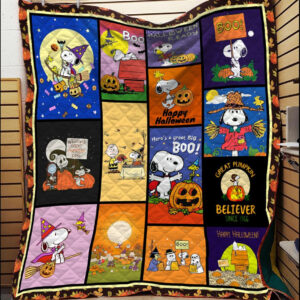 Cartoon Character Rectangle Snoopy Halloween Quilt Fleece Blanket Fan Made All Season 3D Blanket