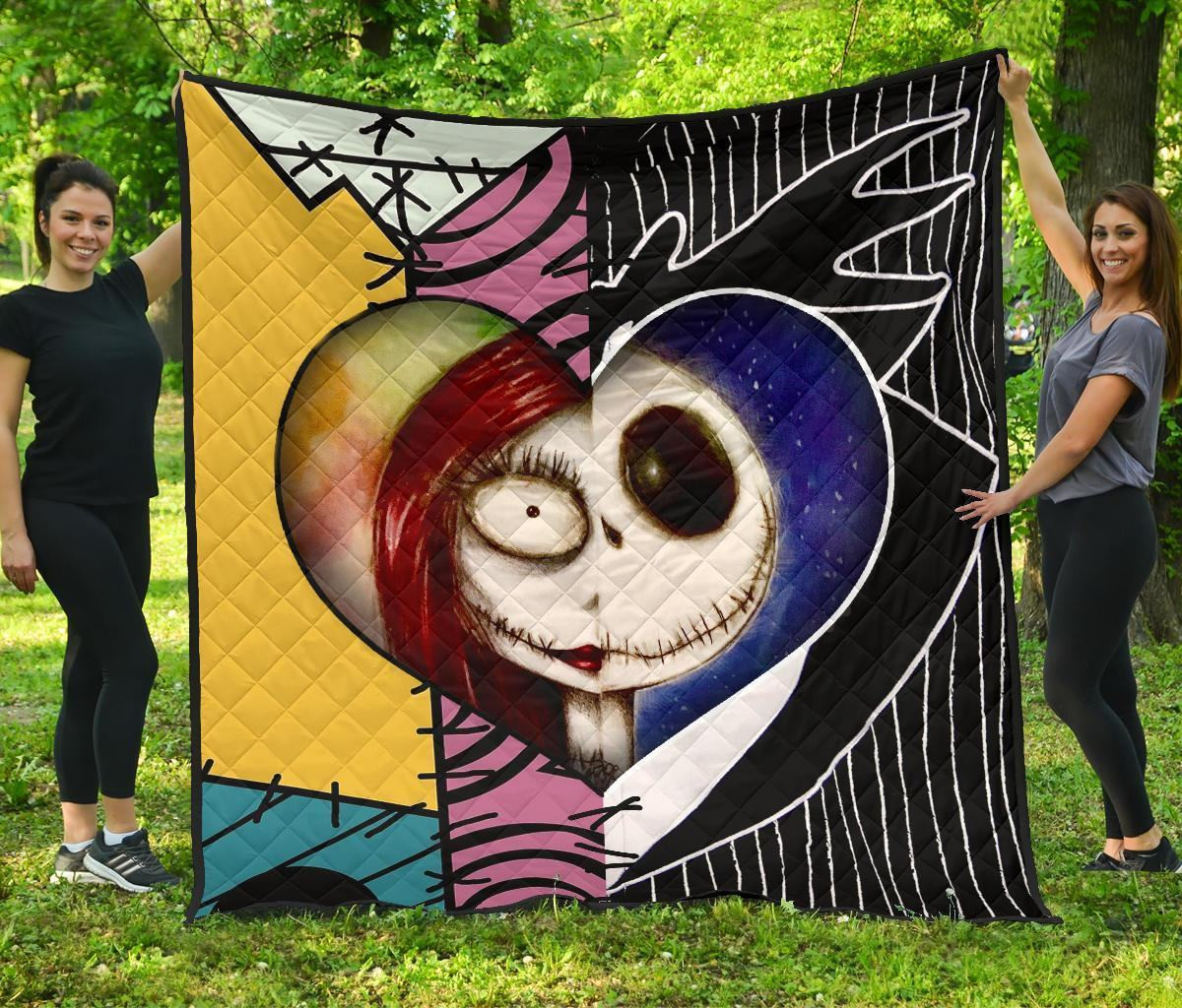 Jack Skellington & Sally Love Blanket Half Face Mixed Gift Idea 3D Blanket 49 Jack Skellington & Sally Love Blanket Half Face Mixed Gift Idea 3D Blanket 49
