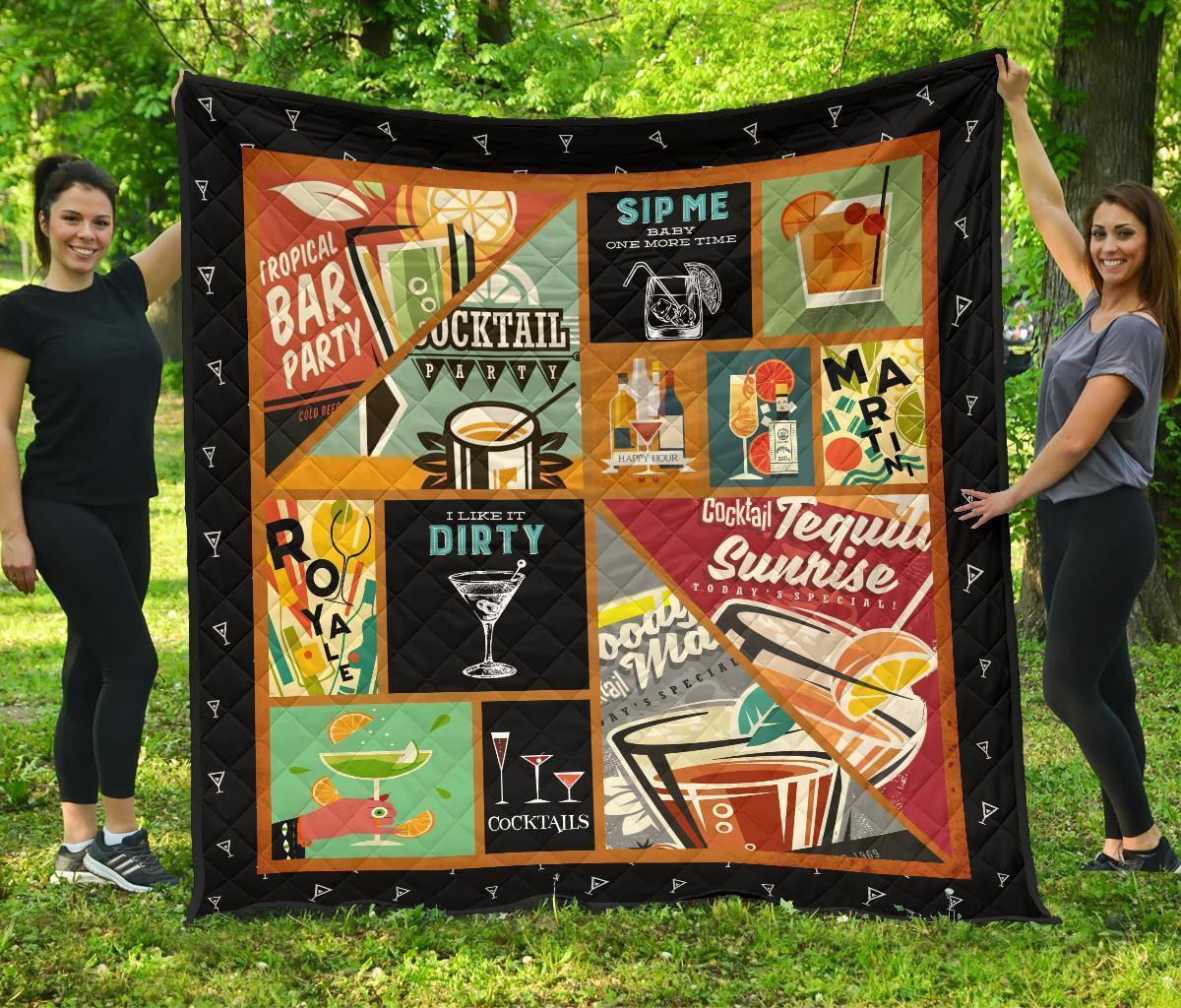 Cocktails Blanket Funny For Cocktail Lover 3D Blanket 50 Cocktails Blanket Funny For Cocktail Lover 3D Blanket 50