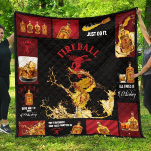 Fireball Cinnamon Blanket All I Need Is Whisky Gift Idea 3D Blanket 72