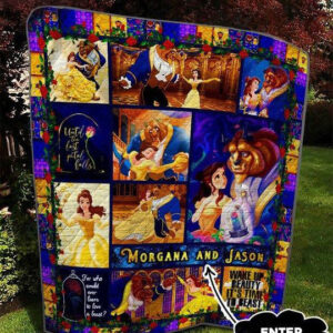 Personalized Beauty And The Beast Disney Cartoon Blanket