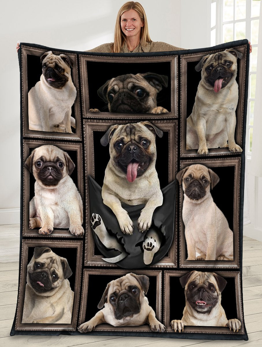 Pug Dog Picture Frames Ultra Soft Cozy Plush Fleece Blanket Pug Dog Picture Frames Ultra Soft Cozy Plush Fleece Blanket
