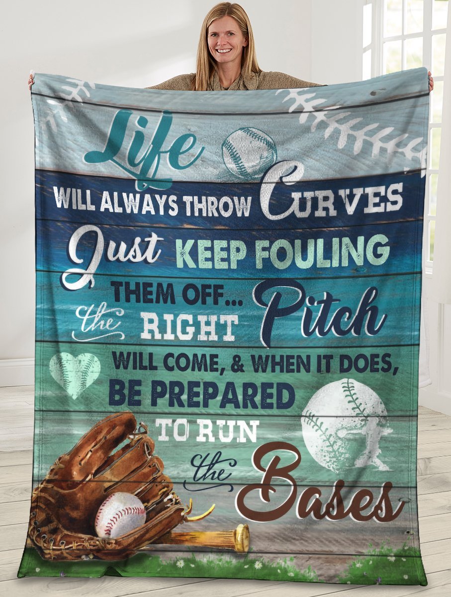 Baseball Life Always Throw Curves Just Keep Foulingthem Off Ultra Soft Cozy Plush Fleece Blanket Baseball Life Always Throw Curves Just Keep Foulingthem Off Ultra Soft Cozy Plush Fleece Blanket