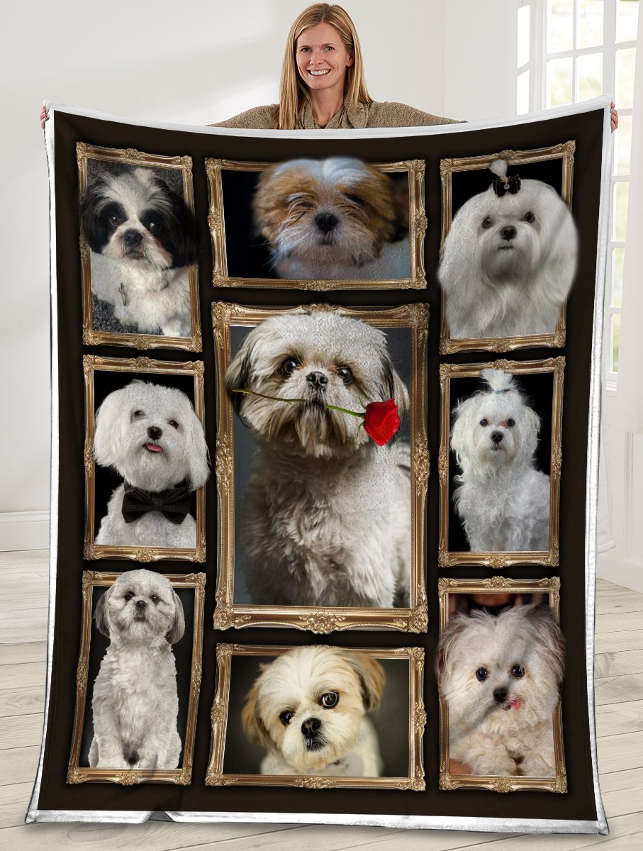 Shih Tzu Dog Picture Frames Ultra Soft Cozy Plush Fleece Blanket Shih Tzu Dog Picture Frames Ultra Soft Cozy Plush Fleece Blanket